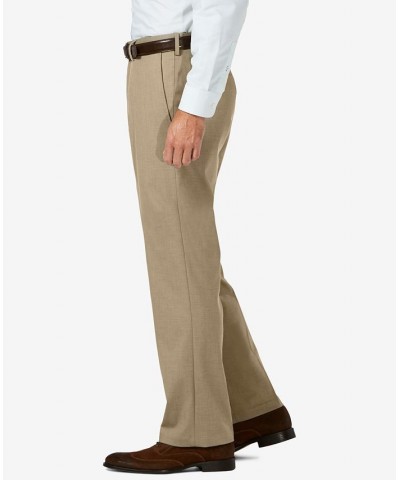 J.M. Sharkskin Classic-Fit Flat Front Hidden Expandable Waistband Dress Pants Tan/Beige $30.24 Pants