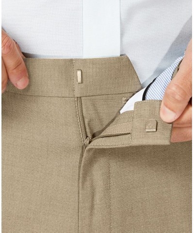 J.M. Sharkskin Classic-Fit Flat Front Hidden Expandable Waistband Dress Pants Tan/Beige $30.24 Pants