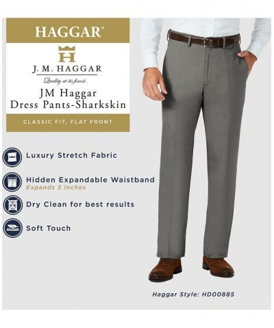 J.M. Sharkskin Classic-Fit Flat Front Hidden Expandable Waistband Dress Pants Tan/Beige $30.24 Pants