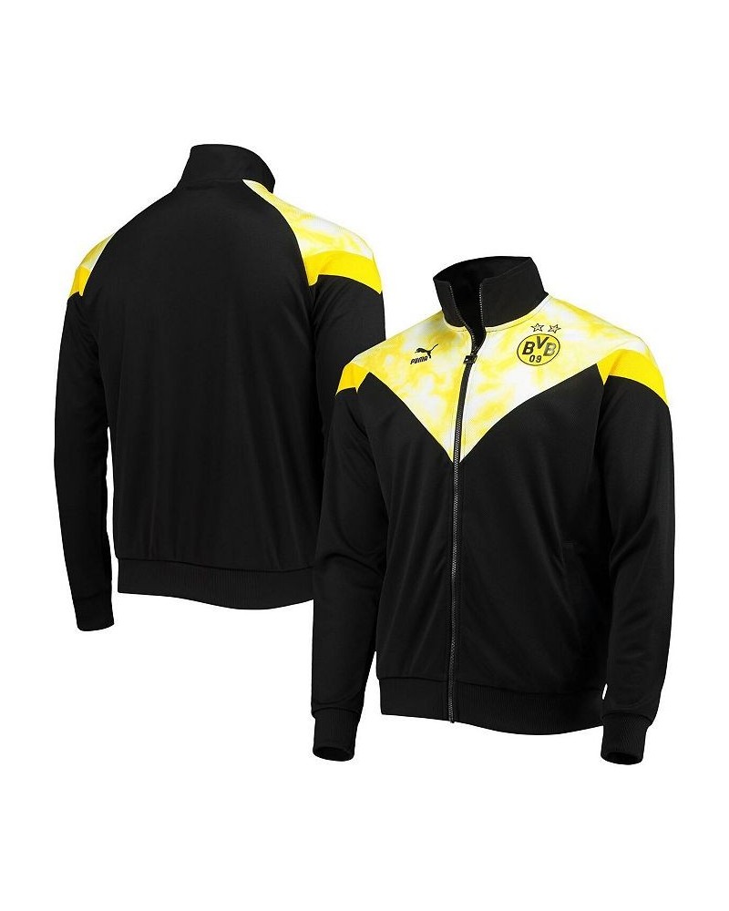 Men's Black Borussia Dortmund Iconic Mesh Track DryCELL Full-Zip Training Jacket $44.10 Jackets