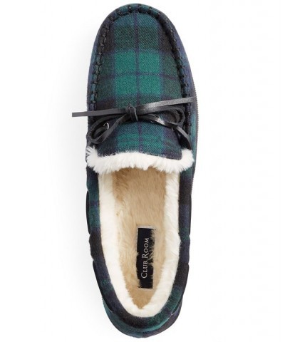 Men's Plaid Moccasin Slippers with Faux-Fur Lining Tan/Beige $9.84 Shoes