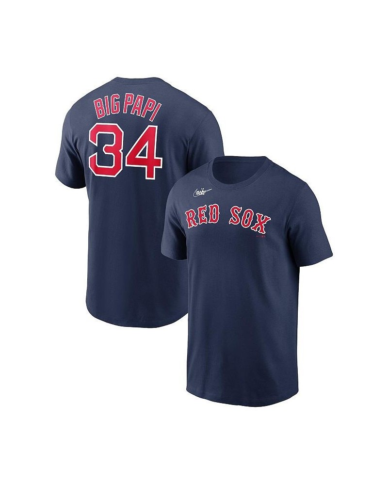 Men's David Ortiz Navy Boston Red Sox Name and Number Wordmark T-shirt $23.50 T-Shirts