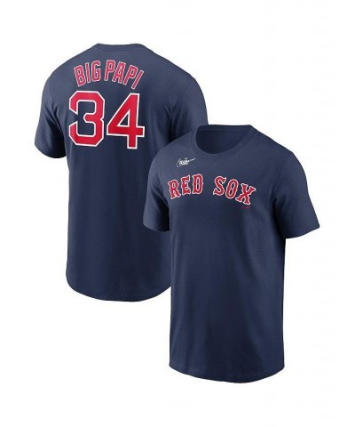 Men's David Ortiz Navy Boston Red Sox Name and Number Wordmark T-shirt $23.50 T-Shirts