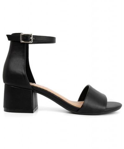 Women's Noelle Low Dress Sandals Black Smooth $26.65 Shoes