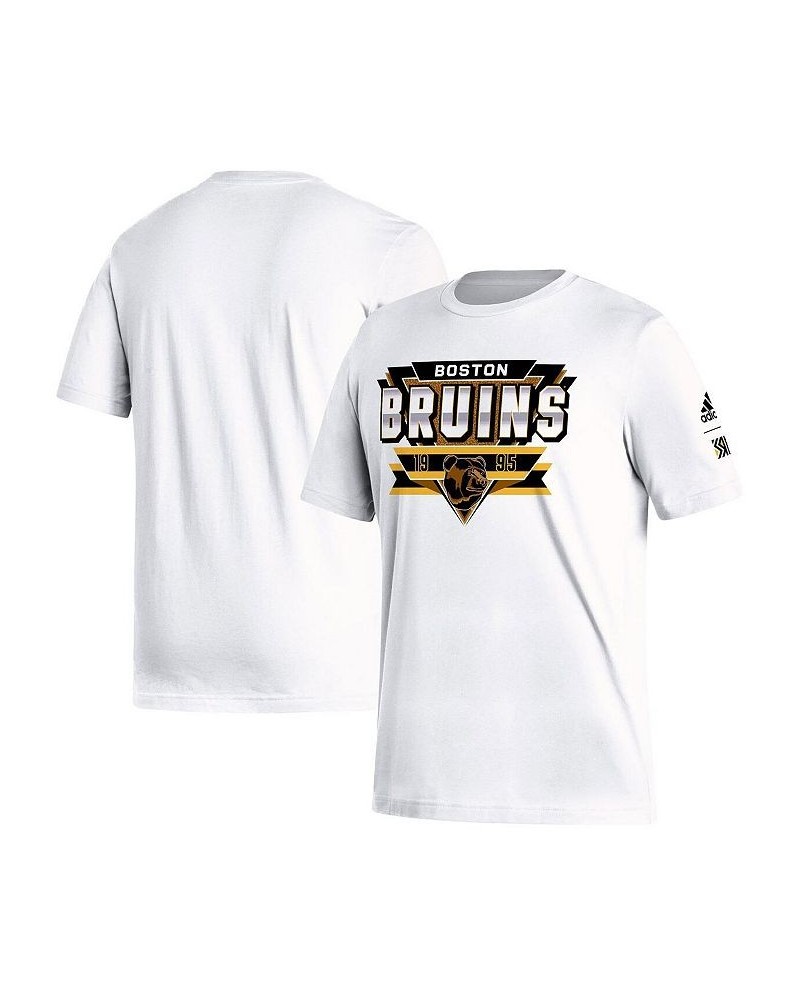 Men's White Boston Bruins Reverse Retro 2.0 Fresh Playmaker T-shirt $17.10 T-Shirts