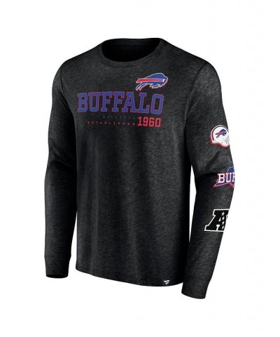 Men's Branded Heather Black Buffalo Bills High Whip Pitcher Long Sleeve T-shirt $29.99 T-Shirts