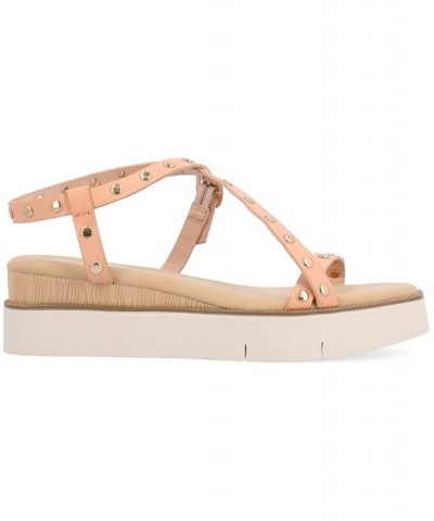 Women's Lindsay Studded Platform Sandals Pink $49.00 Shoes