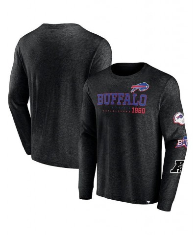 Men's Branded Heather Black Buffalo Bills High Whip Pitcher Long Sleeve T-shirt $29.99 T-Shirts