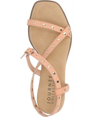 Women's Lindsay Studded Platform Sandals Pink $49.00 Shoes