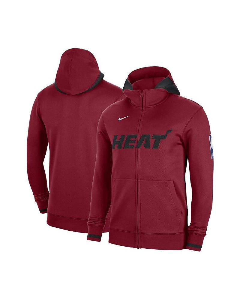 Men's Red Miami Heat Authentic Showtime Performance Full-Zip Hoodie $52.92 Sweatshirt