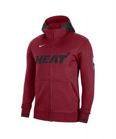 Men's Red Miami Heat Authentic Showtime Performance Full-Zip Hoodie $52.92 Sweatshirt