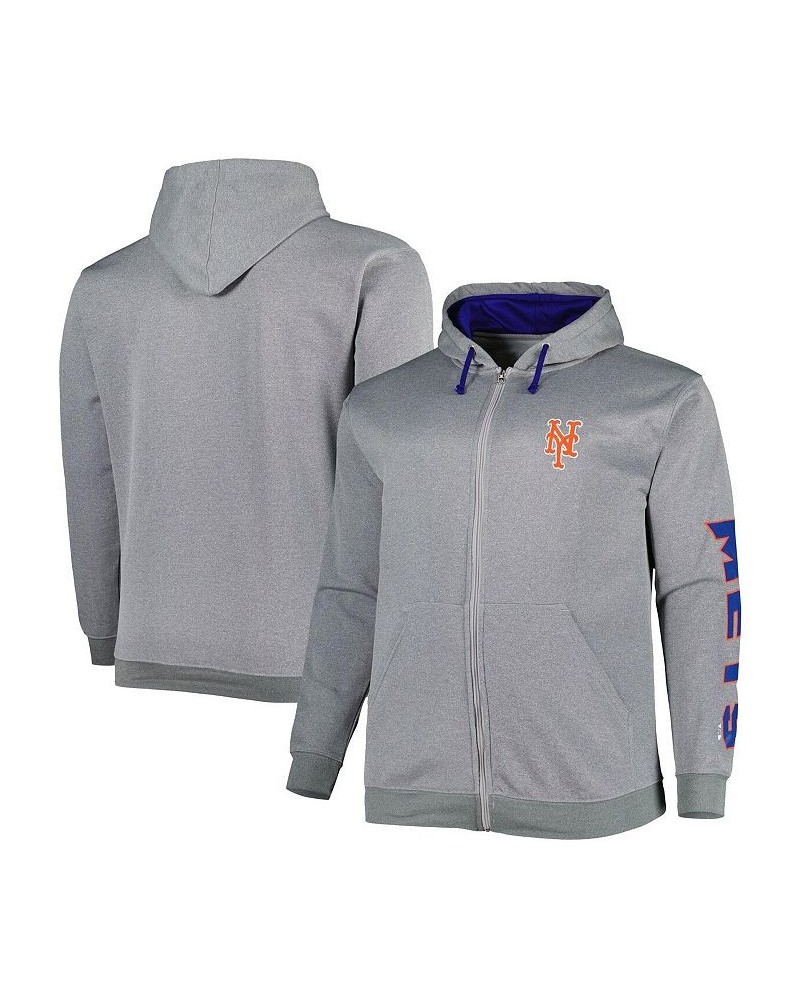 Men's Ash New York Mets Big and Tall Pullover Hoodie $41.80 Sweatshirt