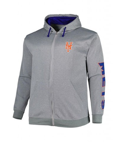 Men's Ash New York Mets Big and Tall Pullover Hoodie $41.80 Sweatshirt