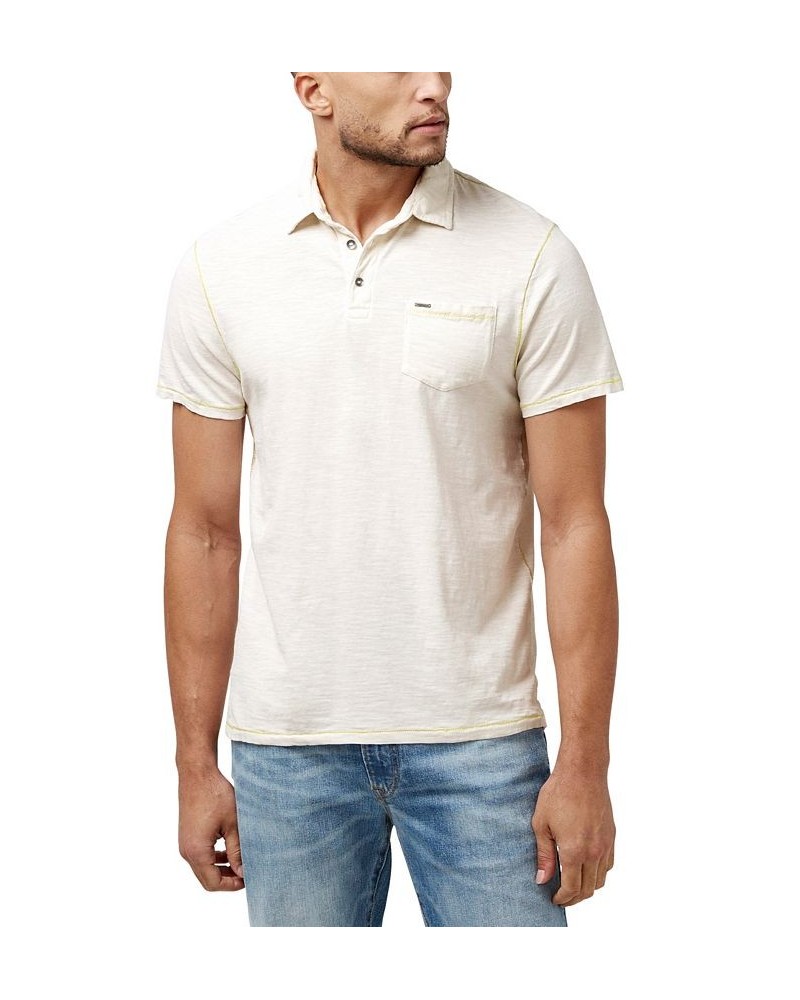 Men's Kacinos Optic Wash Short Sleeves Polo Shirt White $21.33 Polo Shirts