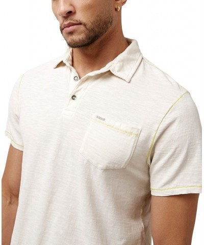 Men's Kacinos Optic Wash Short Sleeves Polo Shirt White $21.33 Polo Shirts