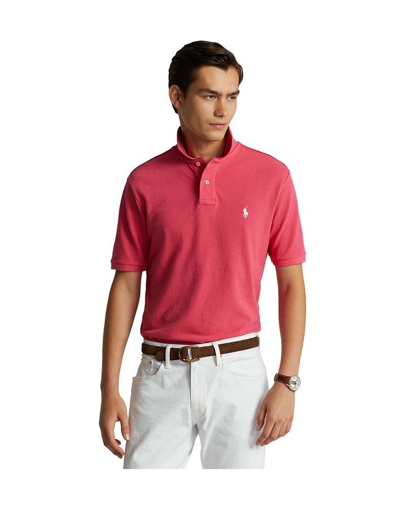 Men's Custom Slim Fit Mesh Polo Hot Pink $56.40 Polo Shirts