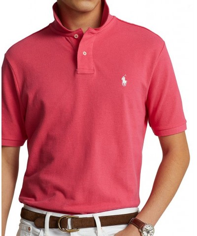 Men's Custom Slim Fit Mesh Polo Hot Pink $56.40 Polo Shirts