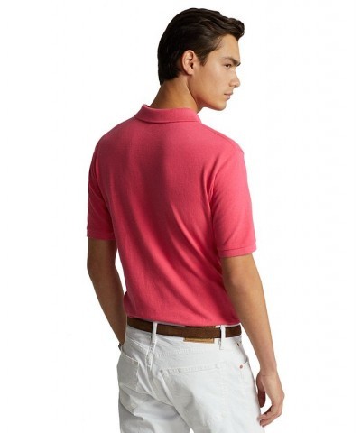 Men's Custom Slim Fit Mesh Polo Hot Pink $56.40 Polo Shirts