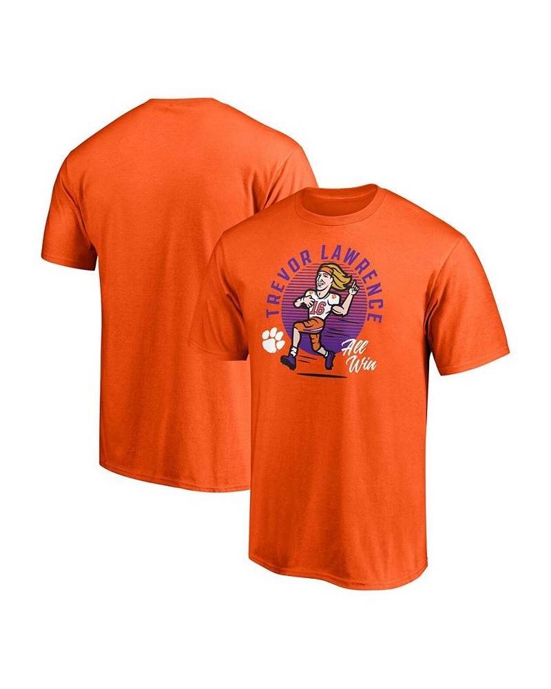 Men's Trevor Lawrence Orange Clemson Tigers Caricature T-shirt $18.23 T-Shirts