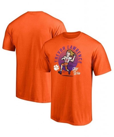 Men's Trevor Lawrence Orange Clemson Tigers Caricature T-shirt $18.23 T-Shirts