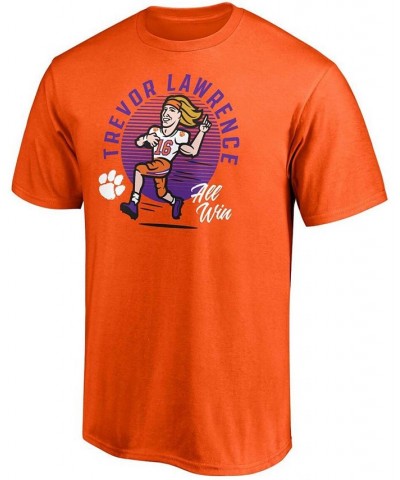 Men's Trevor Lawrence Orange Clemson Tigers Caricature T-shirt $18.23 T-Shirts