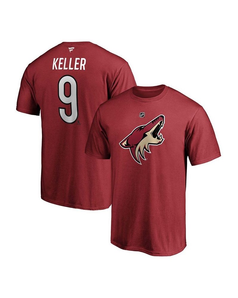 Men's Clayton Keller Garnet Arizona Coyotes Team Authentic Stack Name and Number T-shirt $14.28 T-Shirts