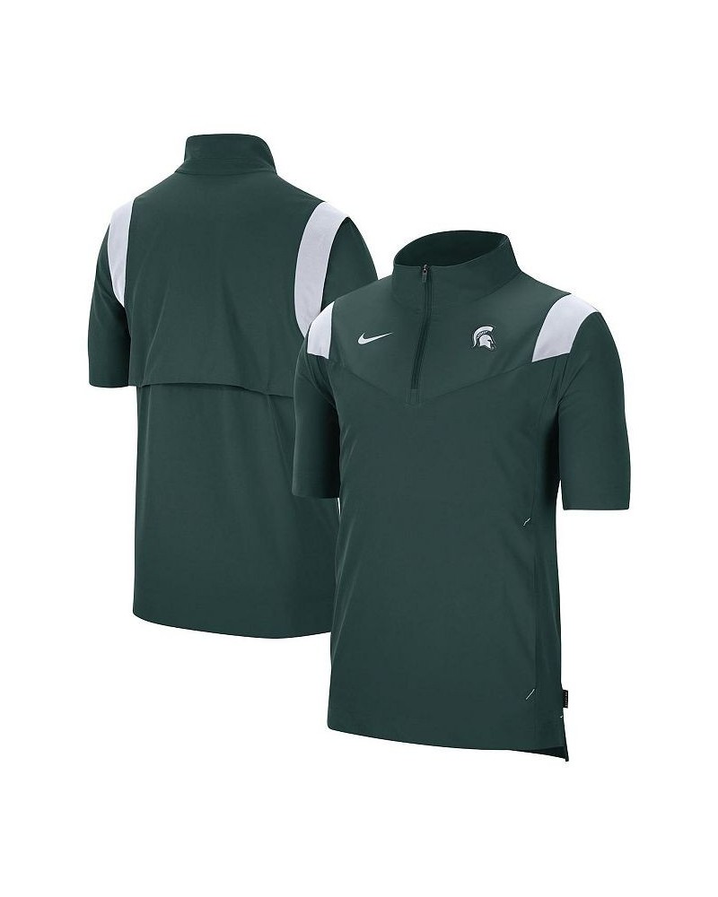 Men's Green Michigan State Spartans 2021 Coaches Short Sleeve Quarter-Zip Jacket $33.47 Jackets