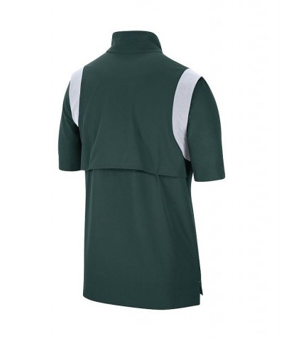 Men's Green Michigan State Spartans 2021 Coaches Short Sleeve Quarter-Zip Jacket $33.47 Jackets