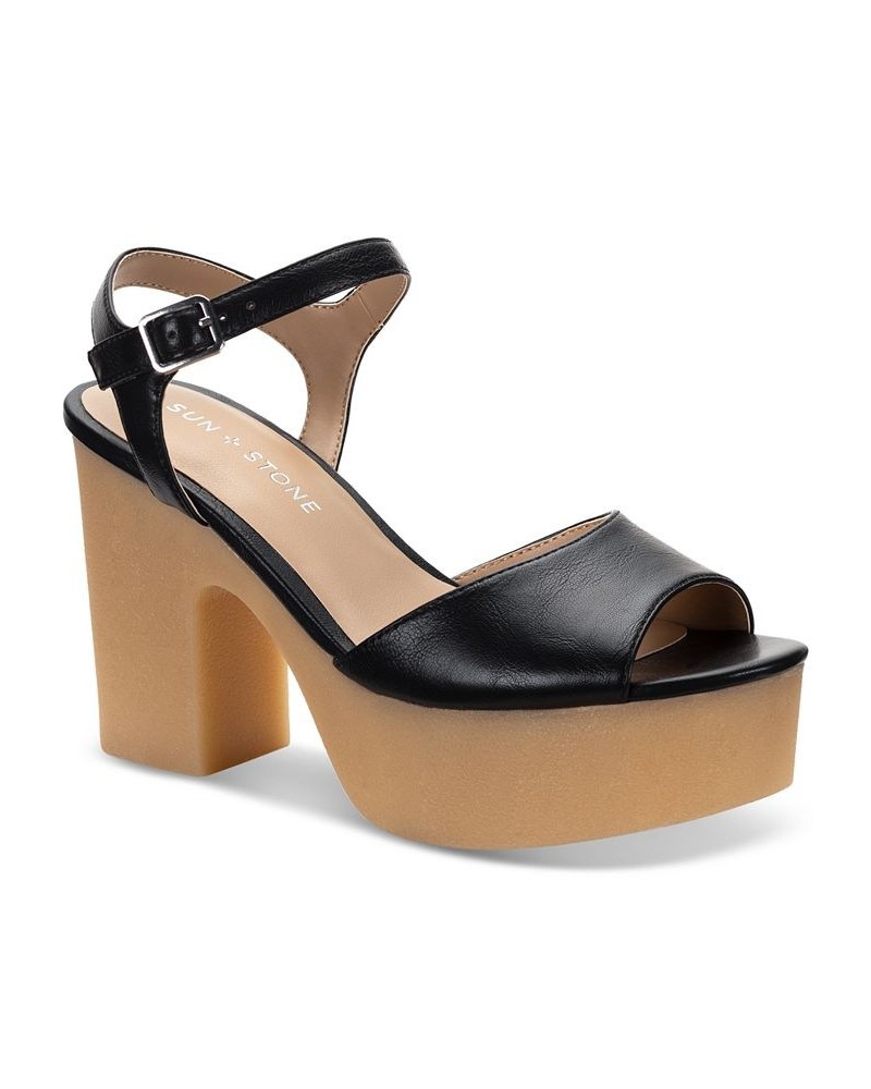 Gretaa Ankle-Strap Platform Dress Sandals Black $35.78 Shoes