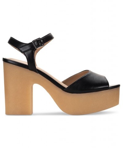 Gretaa Ankle-Strap Platform Dress Sandals Black $35.78 Shoes