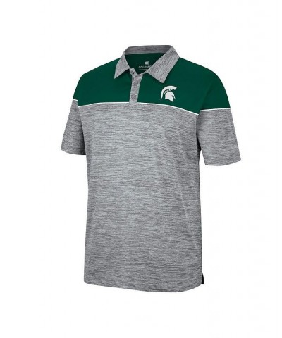 Men's Heathered Gray, Green Michigan State Spartans Birdie Polo Shirt $27.50 Polo Shirts