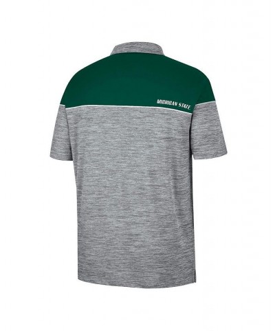 Men's Heathered Gray, Green Michigan State Spartans Birdie Polo Shirt $27.50 Polo Shirts