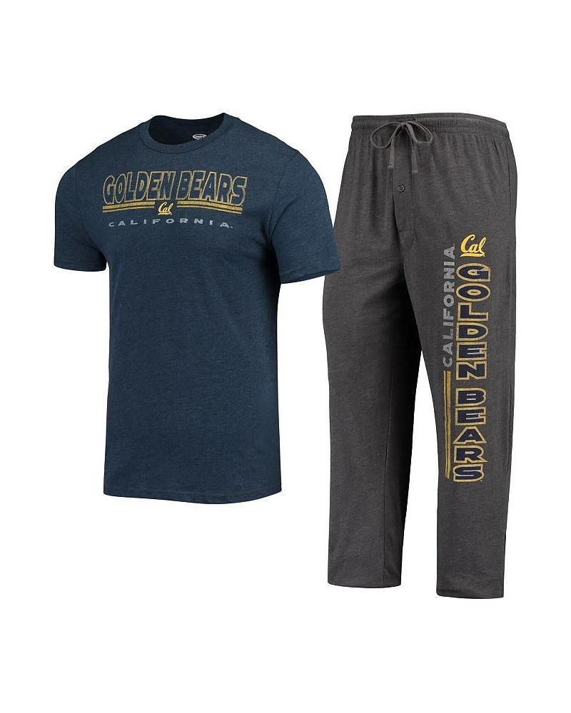 Men's Heathered Charcoal, Navy Cal Bears Meter T-shirt and Pants Sleep Set $29.40 Pajama