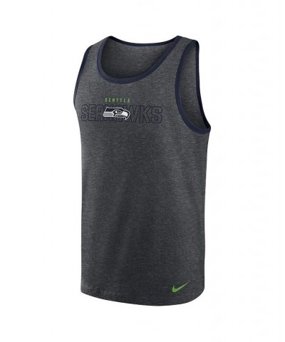 Men's Heathered Charcoal Seattle Seahawks Tri-Blend Tank Top $23.39 T-Shirts