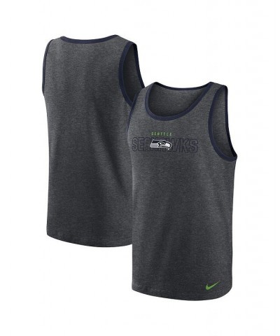 Men's Heathered Charcoal Seattle Seahawks Tri-Blend Tank Top $23.39 T-Shirts