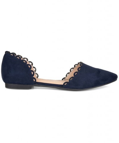 Women's Jezlin Scalloped Flats Blue $33.60 Shoes