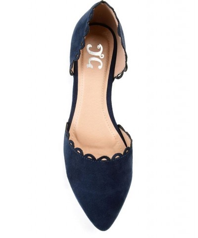 Women's Jezlin Scalloped Flats Blue $33.60 Shoes