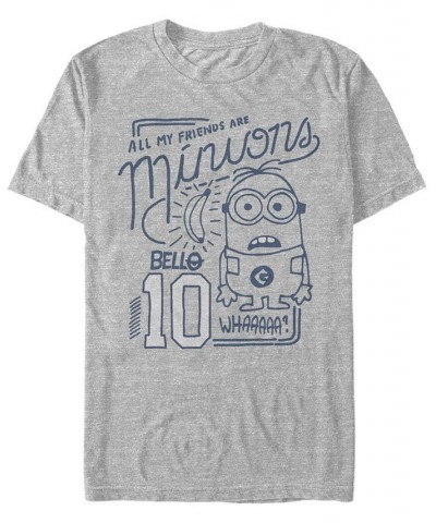 Minions Men's Bob All My Friends Are Short Sleeve T-Shirt Gray $16.80 T-Shirts