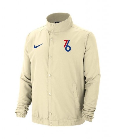 Men's Cream Philadelphia 76ers City Edition Lightweight DNA Full-Snap Jacket $48.59 Jackets