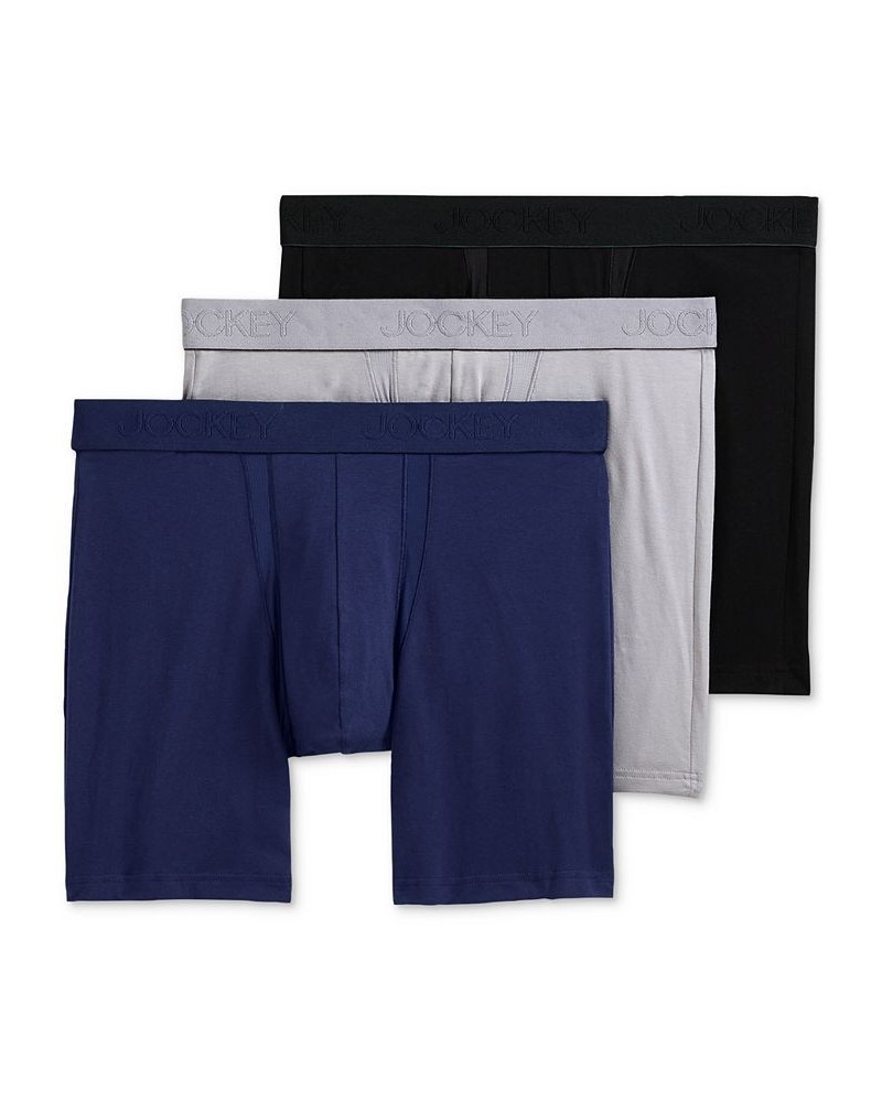 Men's Chafe Proof Pouch Cotton Stretch 7" Boxer Brief - 3 Pack PD02 $12.52 Underwear