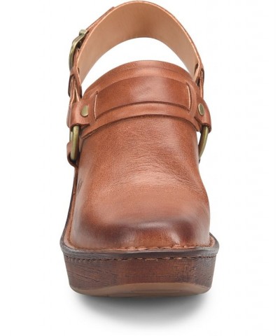 Women's Hudson Comfort Clogs Cognac Brown Leather $37.40 Shoes