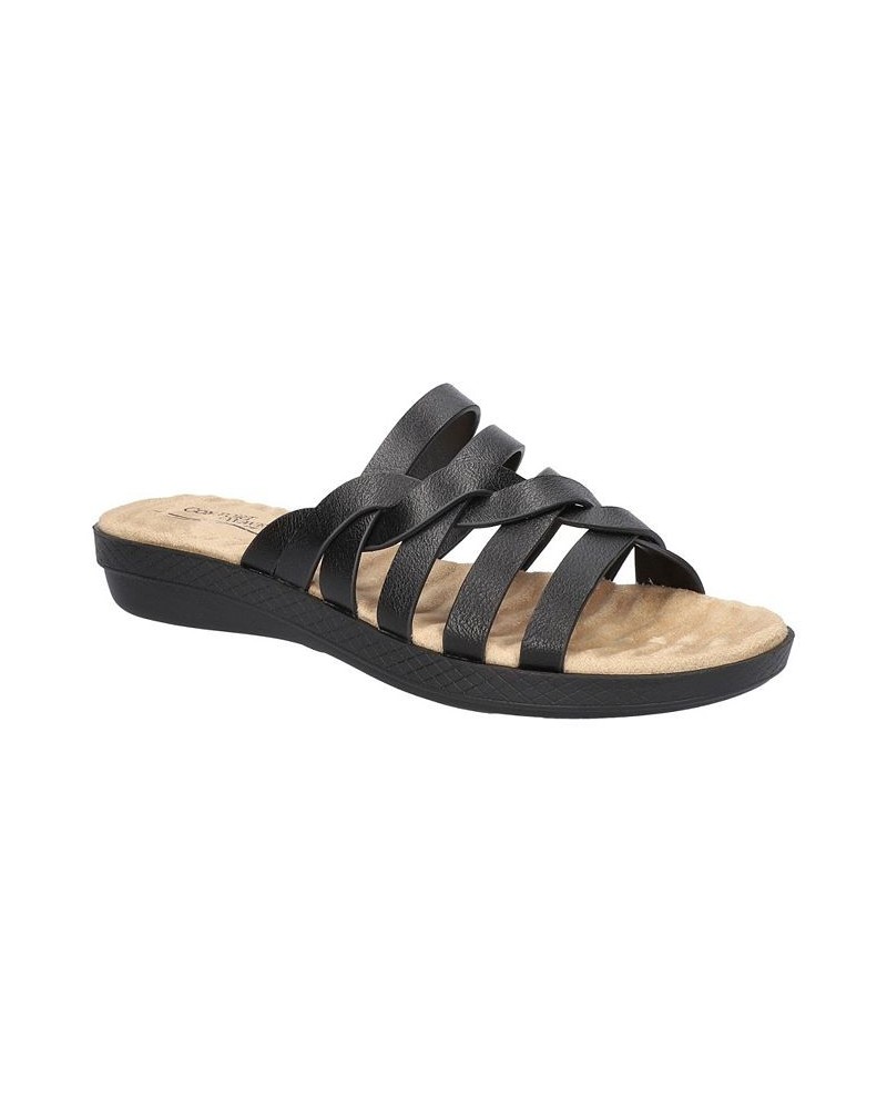 Women's Comfort Wave Sheri Slide Sandals Black $27.95 Shoes