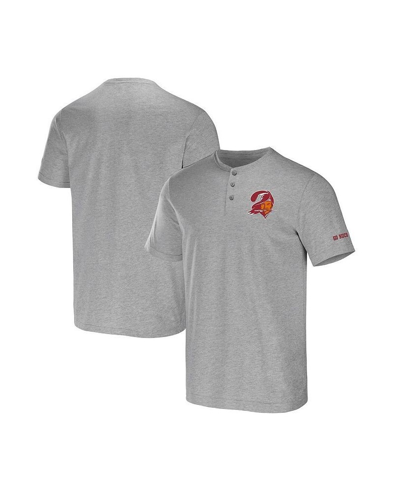 Men's NFL x Darius Rucker Collection by Heather Gray Tampa Bay Buccaneers Henley T-shirt $19.36 T-Shirts