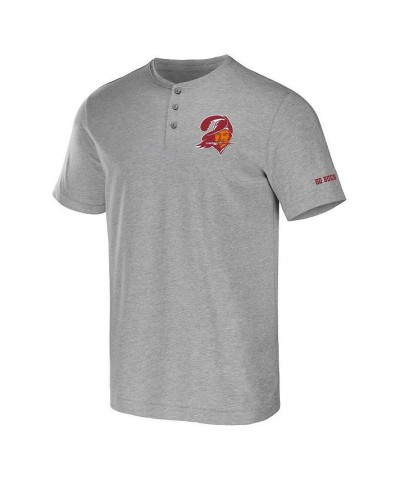 Men's NFL x Darius Rucker Collection by Heather Gray Tampa Bay Buccaneers Henley T-shirt $19.36 T-Shirts