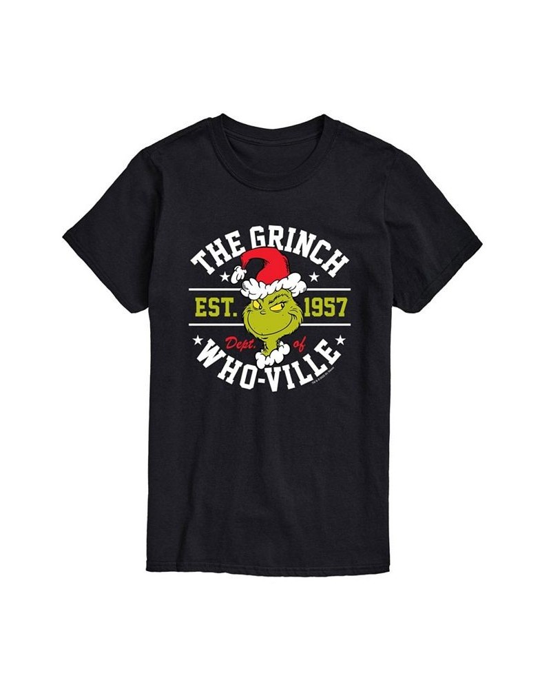 Men's Dr. Seuss The Grinch Who-Ville Graphic T-shirt Black $16.10 T-Shirts