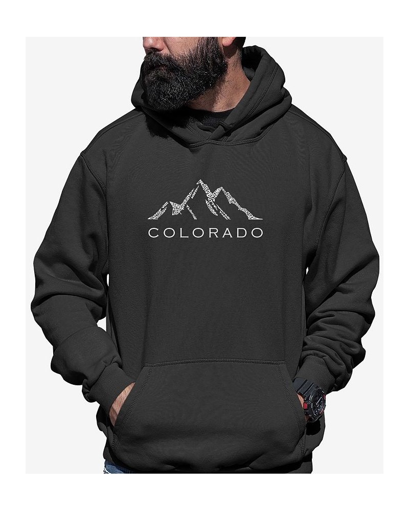 Men's Colorado Ski Towns Word Art Long Sleeve Hooded Sweatshirt Gray $27.00 Sweatshirt