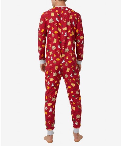 Men's Long Sleeve All-In-One Licensed Onesie Red $34.40 Pajama