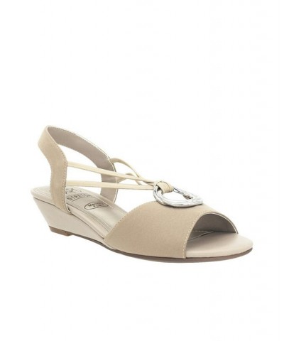 Women's Raizel Memory Foam Stretch Sandal Tan/Beige $40.80 Shoes