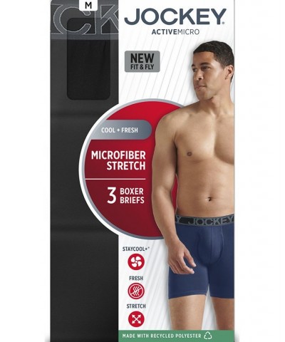 Microfiber Eco 5" Boxer Brief - 3 Pack Black $13.71 Underwear