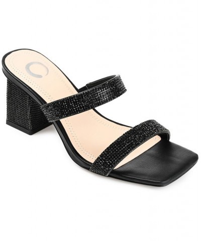 Women's Shandee Rhinestone Sandals Black $34.10 Shoes